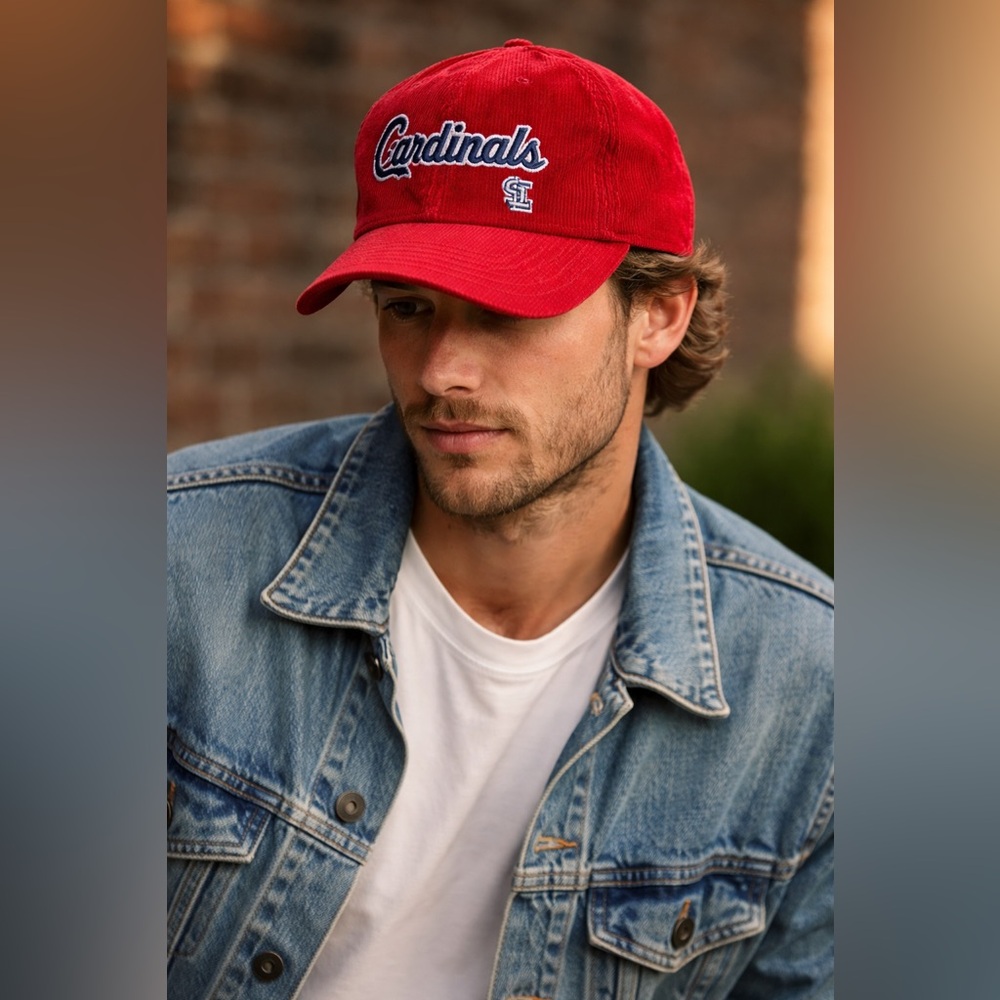 Vintage St Louis Cardinals Corduroy Cap 90s MLB Script Red Pro Star Y2K Hat